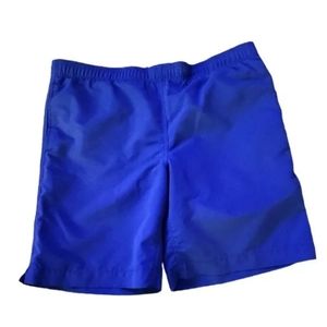 LANDS' END Men's Blue Drawstring Swimming Trunks Elastic Waist Size M (32-34)